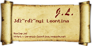 Járányi Leontina névjegykártya